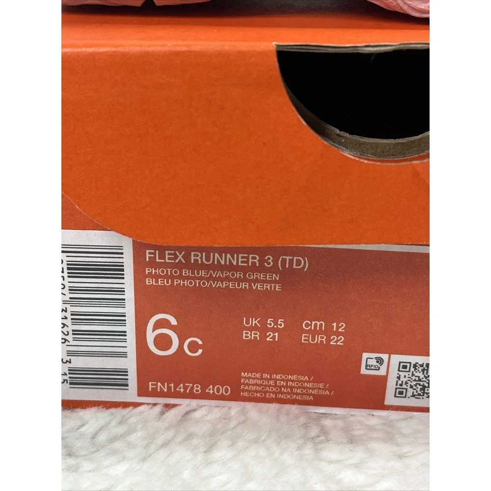 Boy's Nike, Flex Runner 3 Sneaker - Toddler FN1478-400 Photo Blue/Vapor Green SY